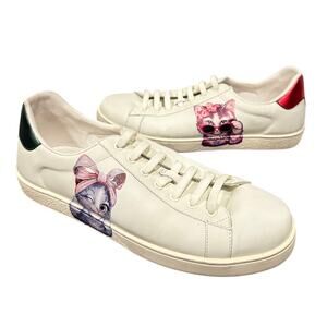 RARE Authentic Gucci Women Sze 10 Cat Tennis Shoe Ace Sneaker Trainer Streetwear